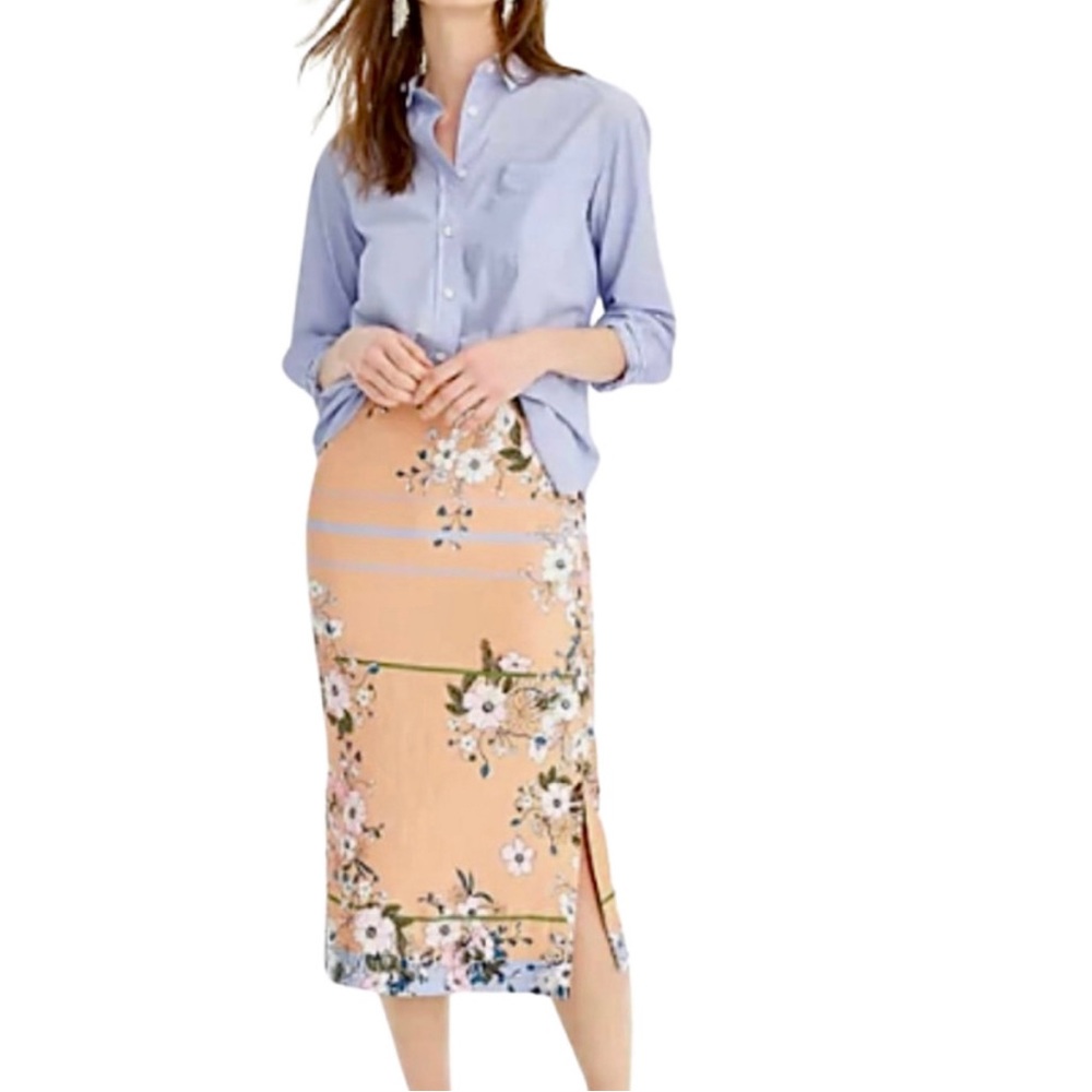 JCrew Floral Midi Slip Skirt